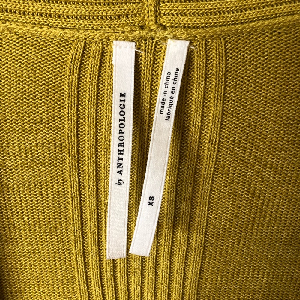 Anthropologie Chartreuse Cardigan Sweater - Picture 3 of 6